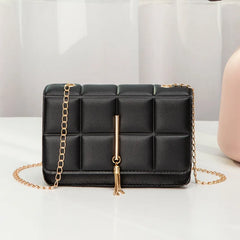PU Leather Shoulder Bags for Women Texture Chain Rhomboid Crossbody Bags