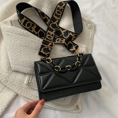 PU Leather Shoulder Bag Women's Casual Flap Crossbody Purse Small Square