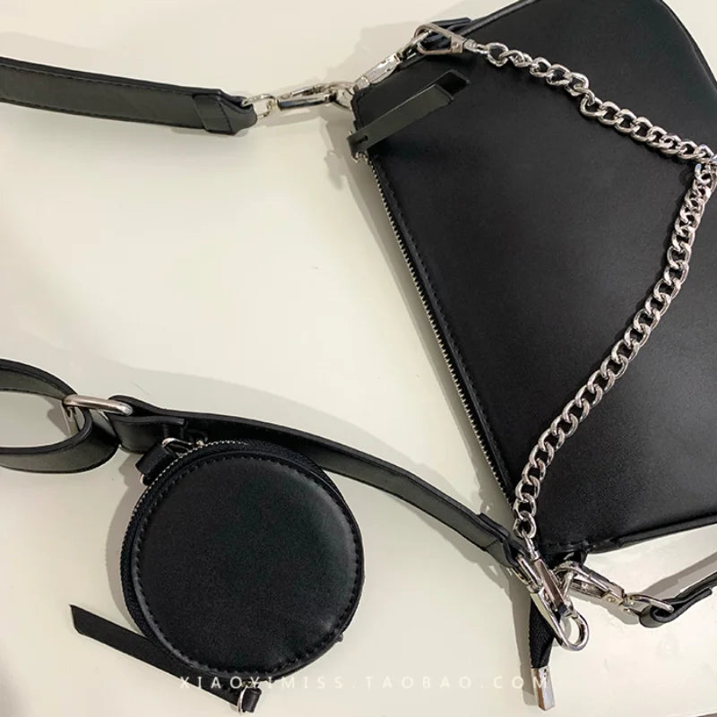 Retro 2 Piece Set PU Leather Shoulder Crossbody Bags for Women