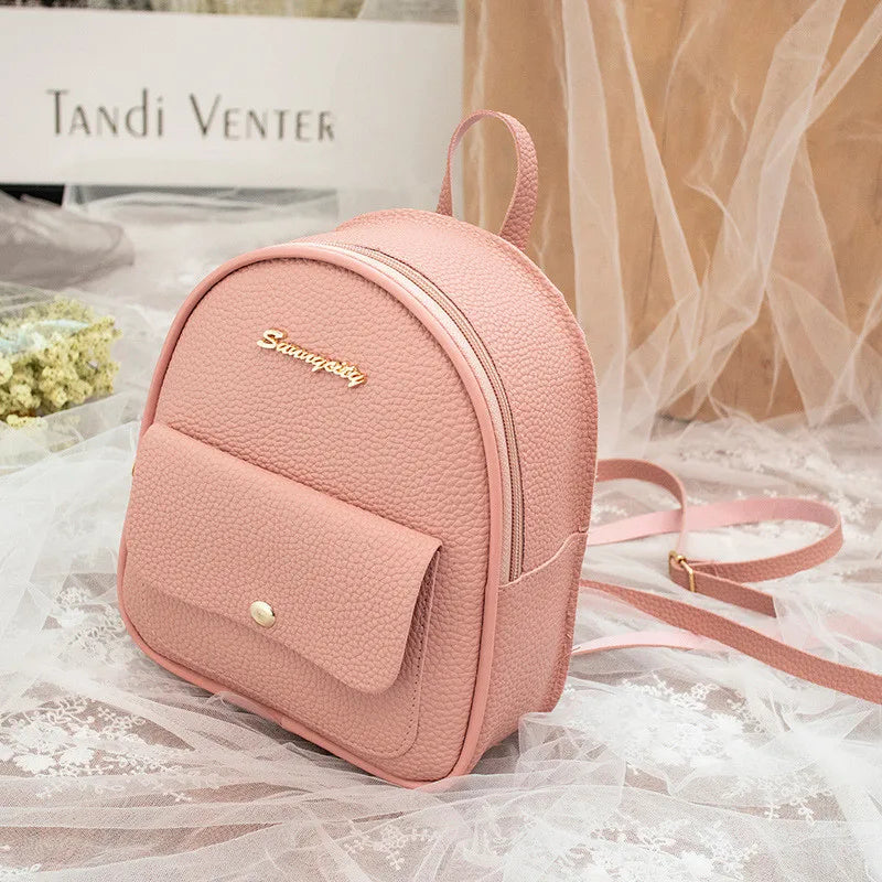 PU Leather Shoulder Mini Small Backpack Women Teenage Girls Kids
