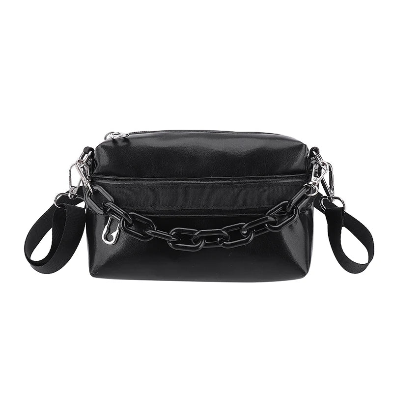 PU Leather Small Shoulder Crossbody Bags with Acrylic Chain