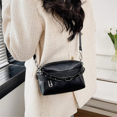 PU Leather Small Shoulder Crossbody Bags with Acrylic Chain