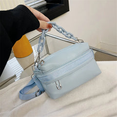 PU Leather Small Shoulder Crossbody Bags with Acrylic Chain