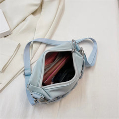 PU Leather Small Shoulder Crossbody Bags with Acrylic Chain