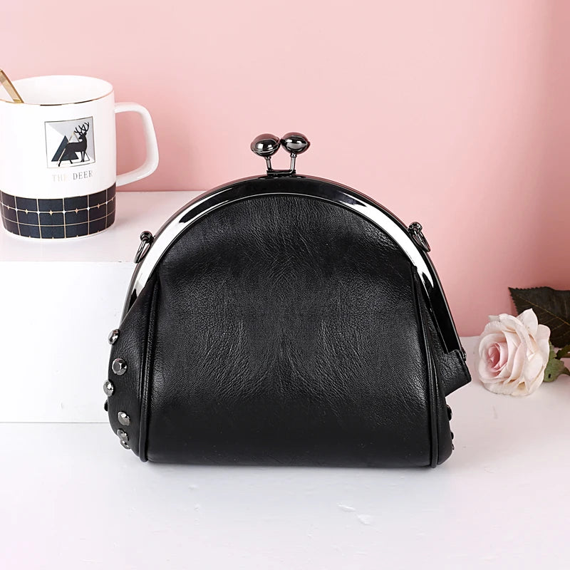 PU Leather Small Shoulder Messenger Bags For Women Chain Rivet Lock Crossbody Ba