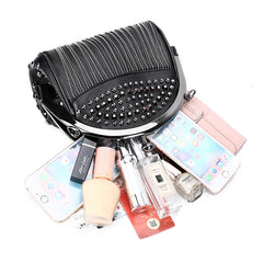 PU Leather Small Shoulder Messenger Bags For Women Chain Rivet Lock Crossbody Ba