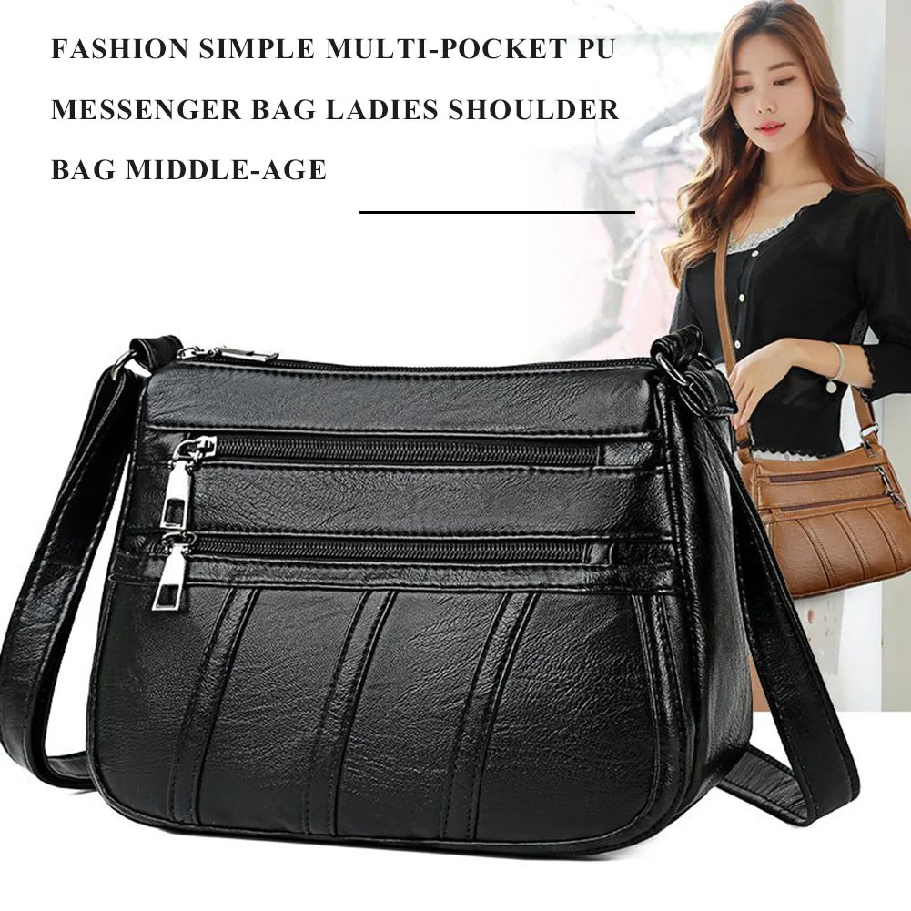 PU Leather Messenger Purse Handbag Women Daily Bag
