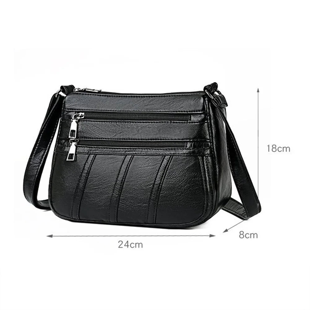 PU Leather Messenger Purse Handbag Women Daily Bag