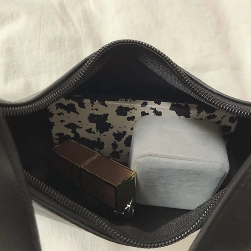 PU Leather Thread Women Shoulder Bags Style Cross Body Zipper Underarm Hobos