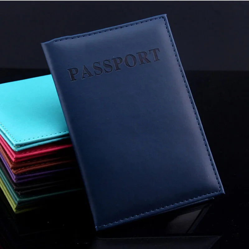 PU Leather Travel Passport Cover Men Women Wallet Case Holder