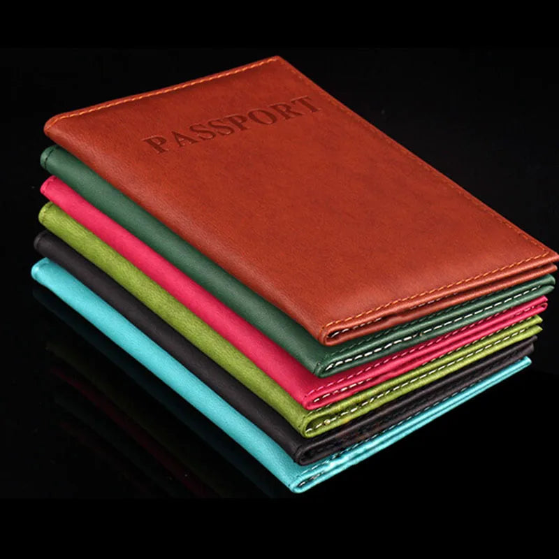 PU Leather Travel Passport Cover Men Women Wallet Case Holder