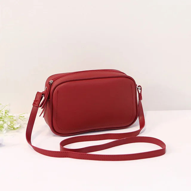 Vintage Women Crossbody Bag High Shoulder Small Solid Square Bag