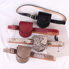 PU Leather Waist Bag Women Fanny Pack Retro Mini Travel Chest Belt Bag