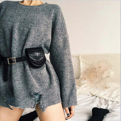 PU Leather Waist Bag Women Fanny Pack Retro Mini Travel Chest Belt Bag