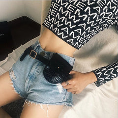 PU Leather Waist Bag Women Fanny Pack Retro Mini Travel Chest Belt Bag