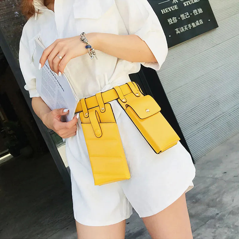 PU Leather Waist Bag Women Fanny Pack Crossbody Bags For Women