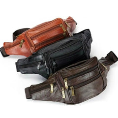 PU Leather Waist Bag Waist Pack Funny Pack Belt Bag Men Chain Waist