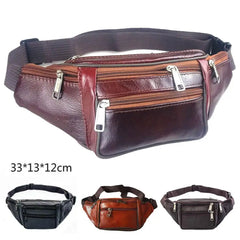 PU Leather Waist Bag Waist Pack Funny Pack Belt Bag Men Chain Waist