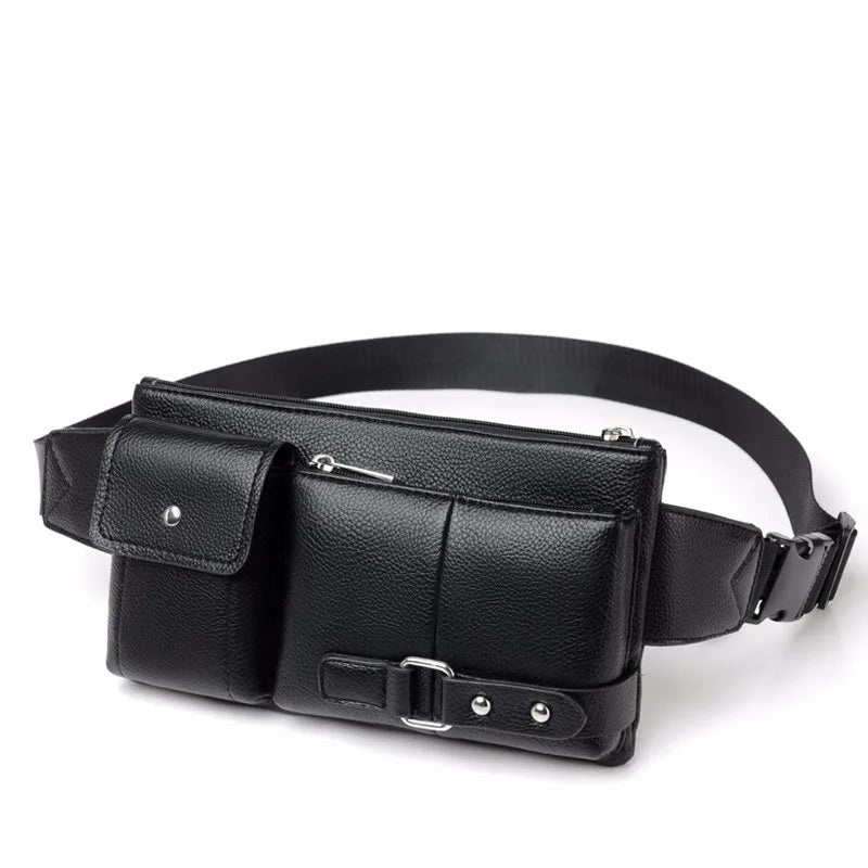 PU Leather Waist Packs Phone Belt Bags Travel Fanny Pack