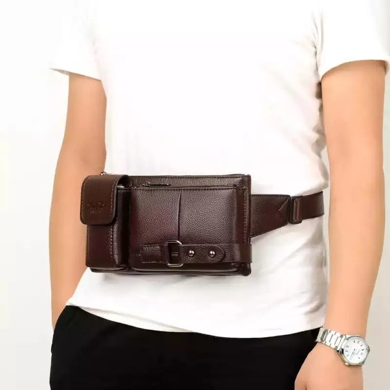 PU Leather Waist Packs Phone Belt Bags Travel Fanny Pack