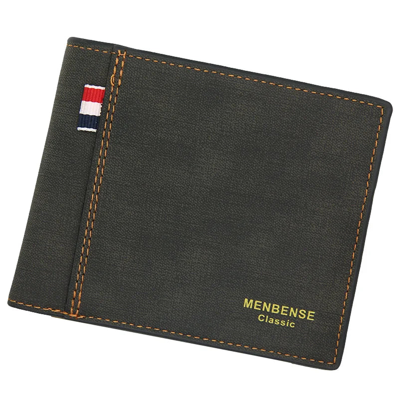 Men's Casual Short Wallet Small Clutch Male PU Leather Purse