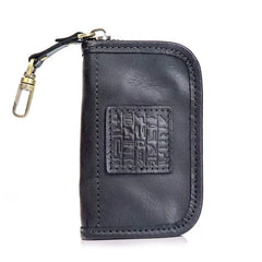PU Leather Wallet with 6 Hooks Detachable Keyring Pouch Gift for Men