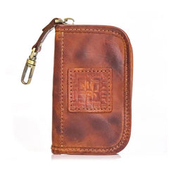 PU Leather Wallet with 6 Hooks Detachable Keyring Pouch Gift for Men