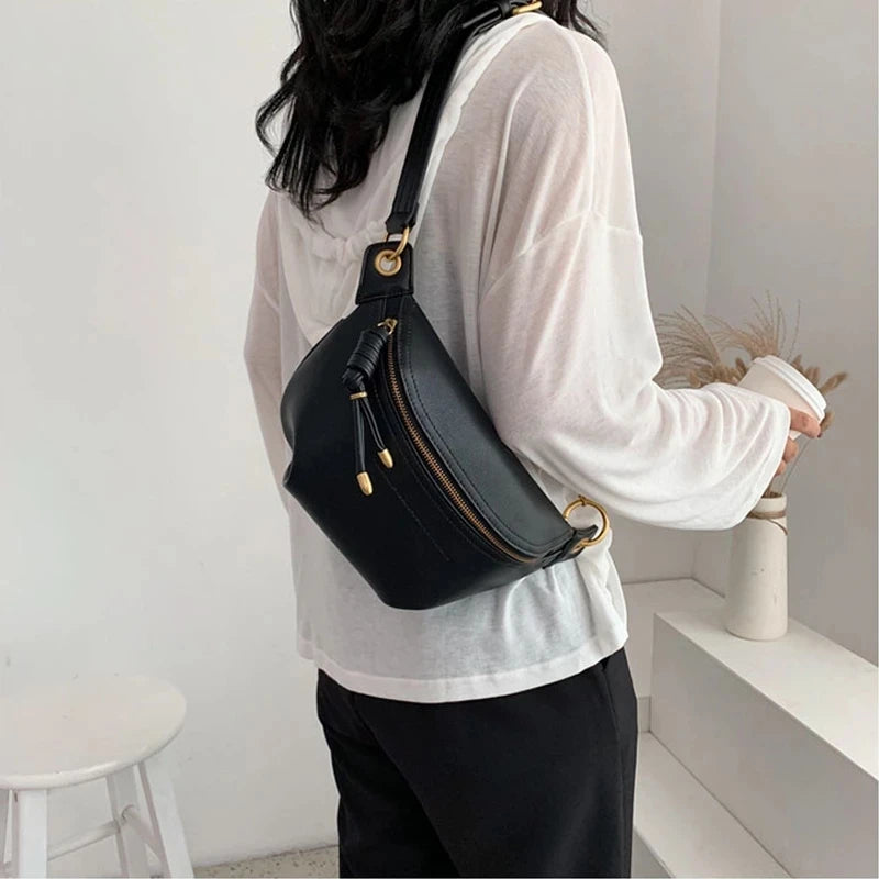 PU Leather Women Bag Waist Fanny Pack Belt Bum Hip Belly Cross Body