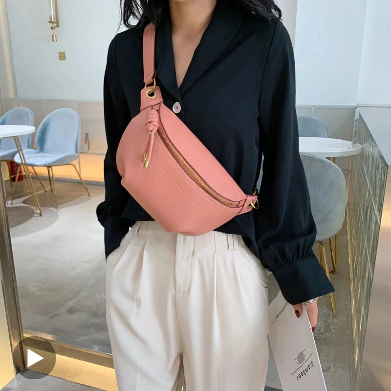 PU Leather Women Bag Waist Fanny Pack Belt Bum Hip Belly Cross Body