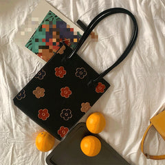 PU Leather Women Clutch Purse Handbags Vintage Flower Ladies Shoulder Bags