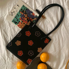 PU Leather Women Clutch Purse Handbags Vintage Flower Ladies Shoulder Bags