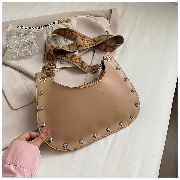 PU Leather Women Handbags Shopper Purse Casual Rivets Crossbody Bags