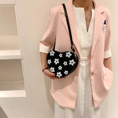Heart-Shaped Crossbody Bag Flower Printed Purse Handbags