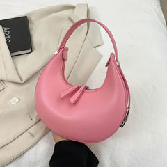 Vintage PU Leather Women Handbag Double Zipper Shoulder Bag