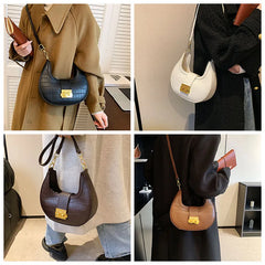 Vintage PU Leather Women Handbag Purses Double Zipper Hobo Shoulder Bag
