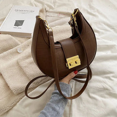 Vintage PU Leather Women Handbag Purses Double Zipper Hobo Shoulder Bag