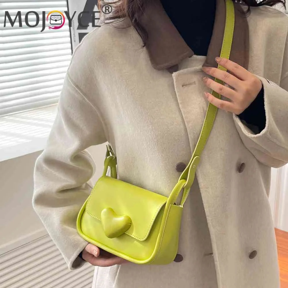 PU Leather Women Messenger Bag Love Clasp Crossbody Bag