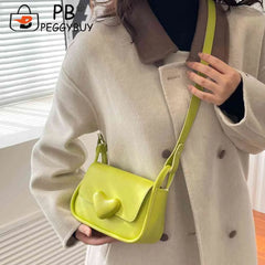 PU Leather Women Messenger Bag Solid Flap Female Commute Bag