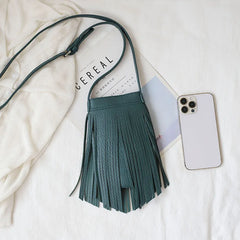 Vintage Fringe Tassel Women's Phone Bag Small Crossbody Bag