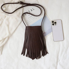 Vintage Fringe Tassel Women's Phone Bag Small Crossbody Bag