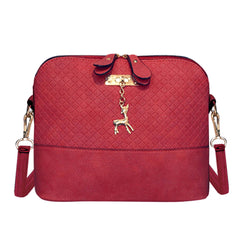 PU Leather Women Shoulder Bag Female Purse Deer Pendant Handbags