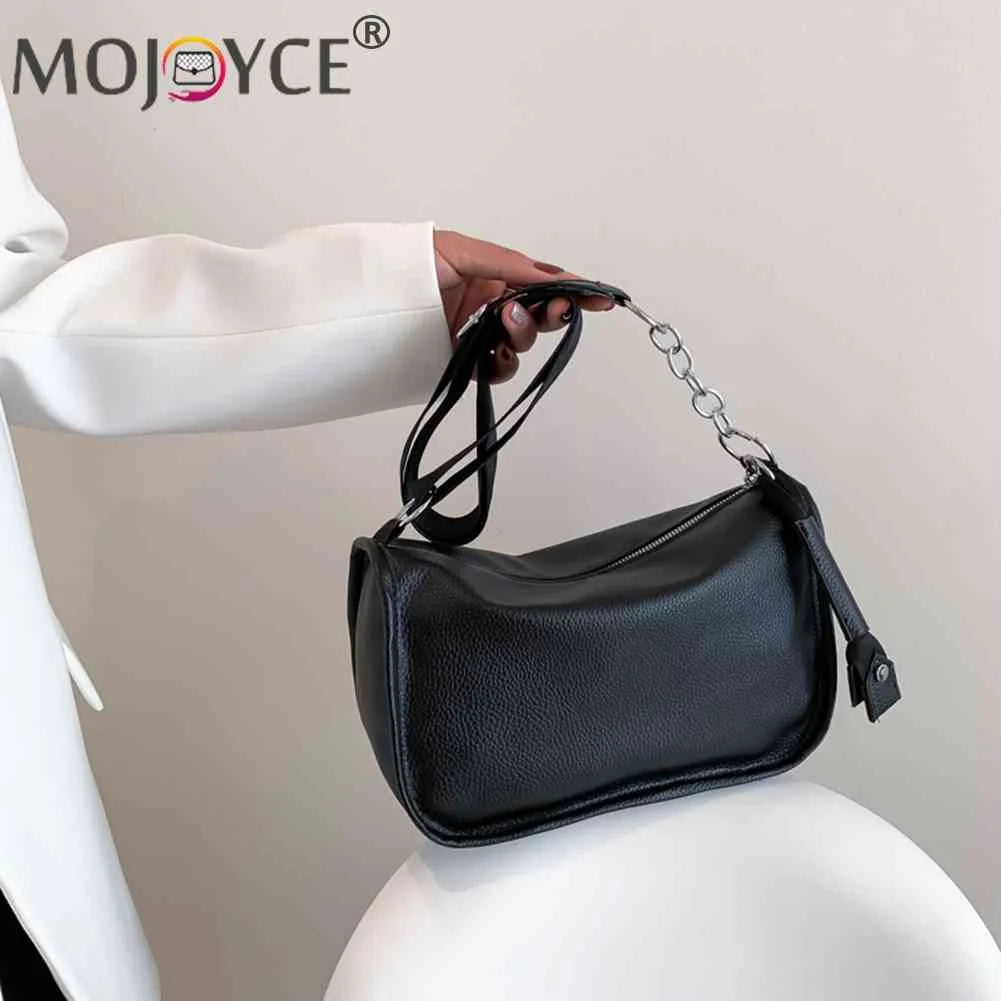 PU Leather Women Shoulder Bags Chain Underarm Bags Solid All-match Soft Casual