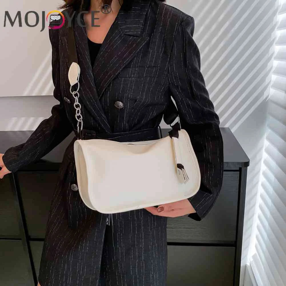 PU Leather Women Shoulder Bags Chain Underarm Bags Solid All-match Soft Casual