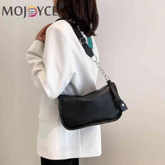 PU Leather Women Shoulder Bags Chain Underarm Bags Solid All-match Soft Casual