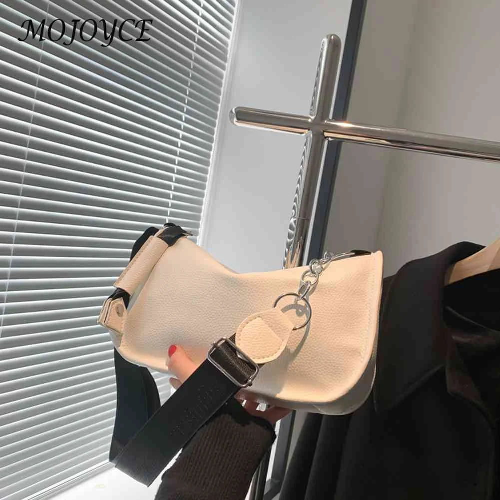 PU Leather Women Shoulder Bags Chain Underarm Bags Solid Casual Girls Travel