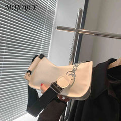 PU Leather Women Shoulder Bags Chain Underarm Bags Solid Casual Girls Travel
