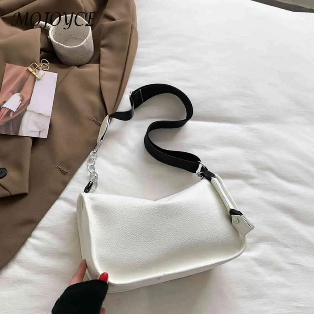 PU Leather Women Shoulder Bags Chain Underarm Bags Solid Casual Girls Travel