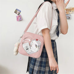 Heart Shaped PU Leather Shoulder Bag for Women