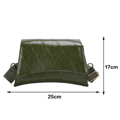PU Leather Embroidered Thread Women Shoulder Bag Crossbody Messenger Handbag