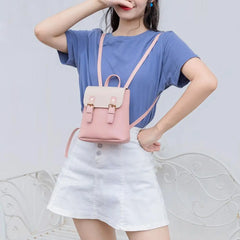 Small PU Leather Backpack for Women Girls Teenage, Casual Ladies Shoulder School